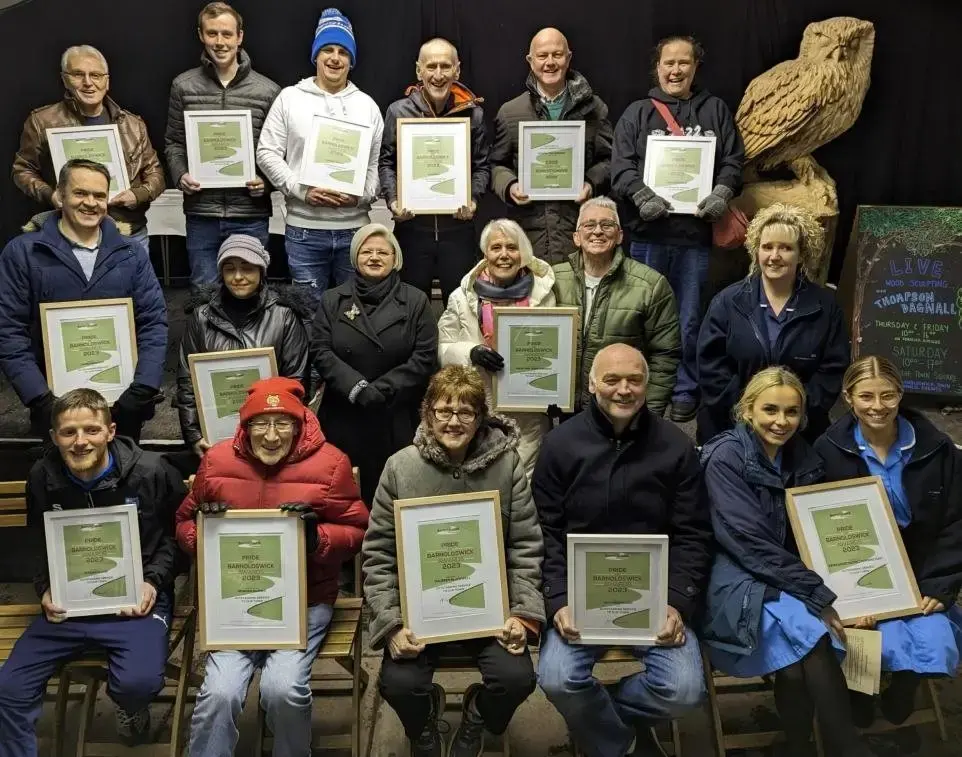 All the winners of the Pride of Barnoldswick Awards 2023 – Alan can be seen top row, third from right.