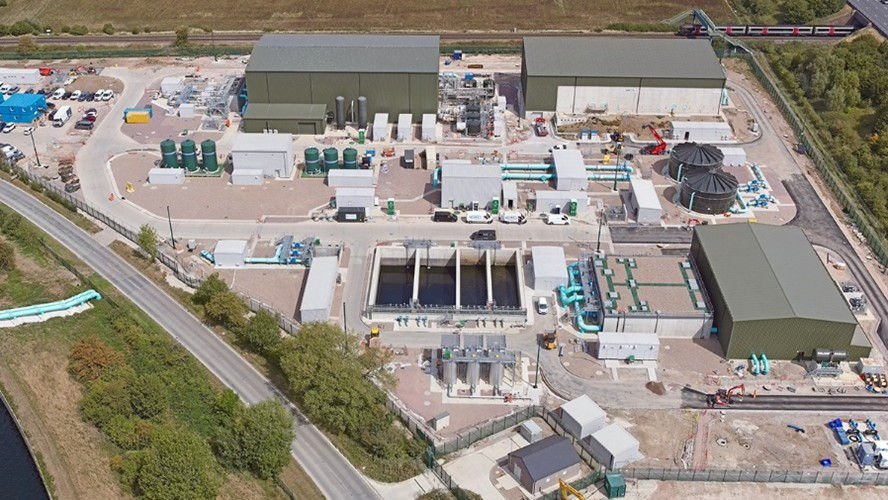 A sewage treatment works - aerial view