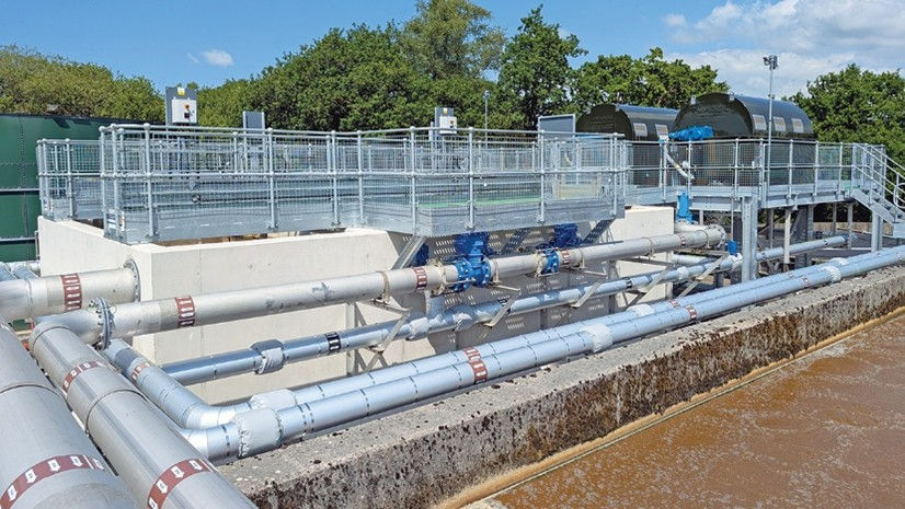 Side view of the DfMA anaerobic-anoxic lane and the two SMART™ units 
