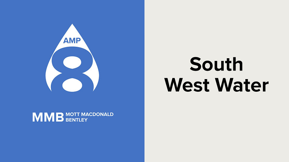 Graphic illustrating MMB and South West Water will work in partnership in AMP8