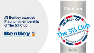 JN Bentley awarded platinum membership of The 5% Club