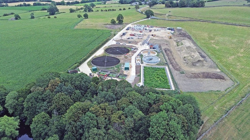 A sewage treatment works - aerial view
