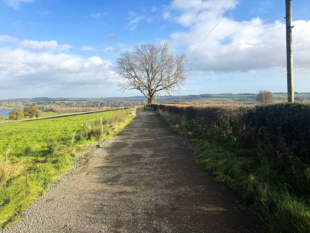 A view of a newly resurfaced road