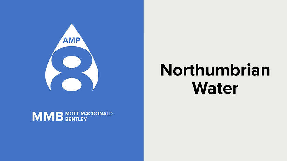 Graphic illustrating MMB and Northumbrian Water will work in partnership in AMP8